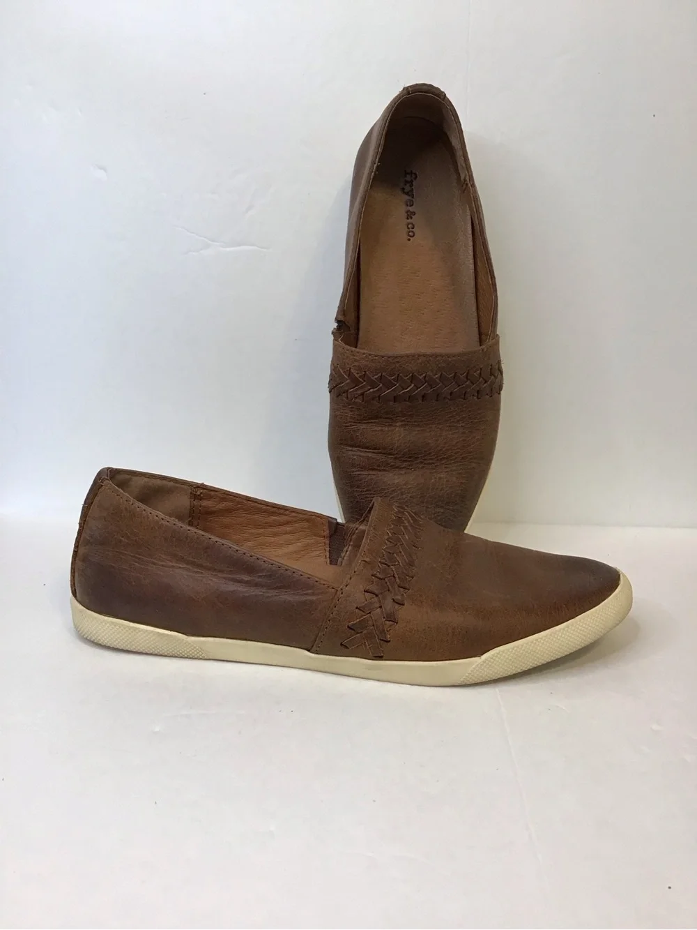 FRYE AND CO. Women's Brown Leather Slip-On Loafers Sneakers 7